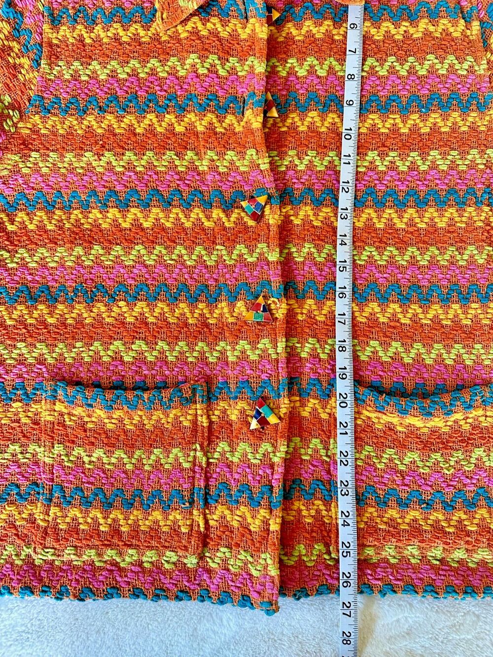 Anu by Natural Multicolor Blazer Large NWT 100% cotton Made in India Boho Artsy - Picture 6 of 9
